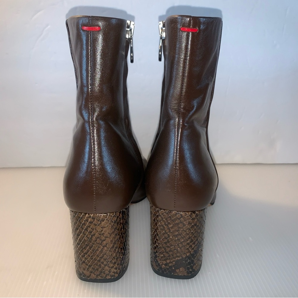 Aeyde Brown Leather Ankle Boots size:38 (7-7.5) 3” heel made in Italy - Picture 5 of 15